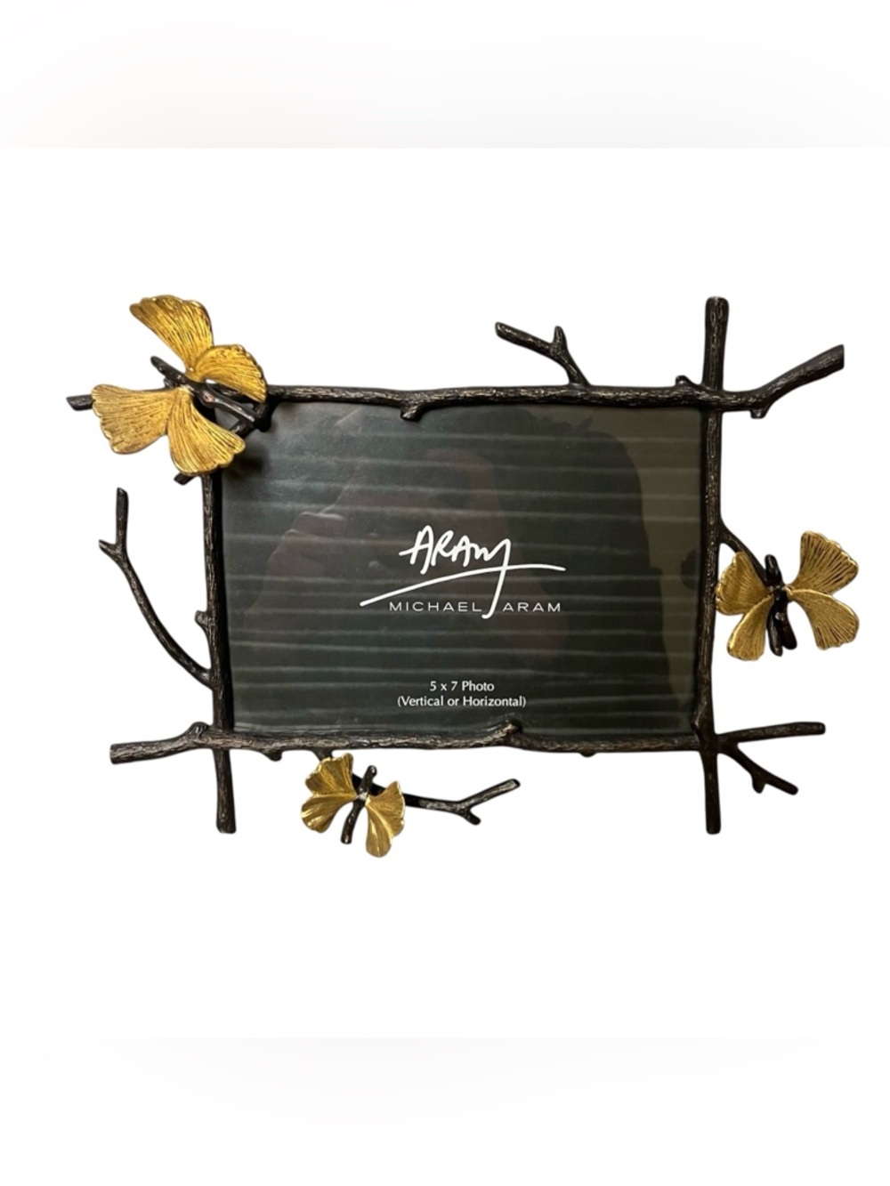 Michael Aram Gold and Black Ginkgo Butterfly Photo Frame
